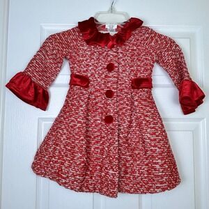 Blueberi‎ Gold Girls 3T Holiday Dress & Jacket Set Satin Collar and Cuffs